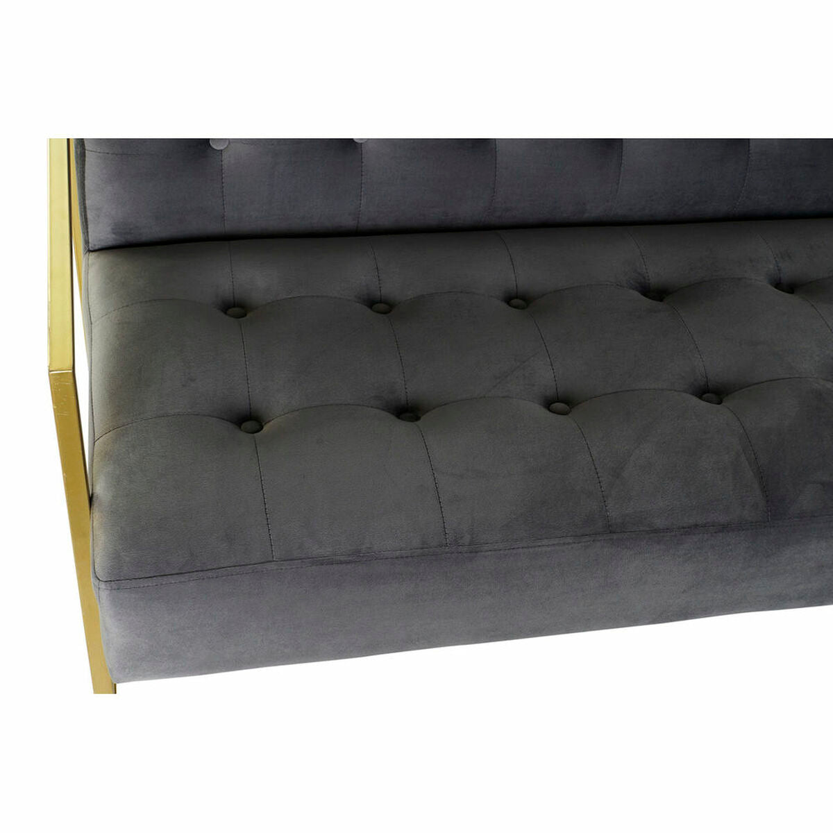 Sofa DKD Home Decor Grey Polyester Metal Golden Glam (128 x 70 x 76 cm)