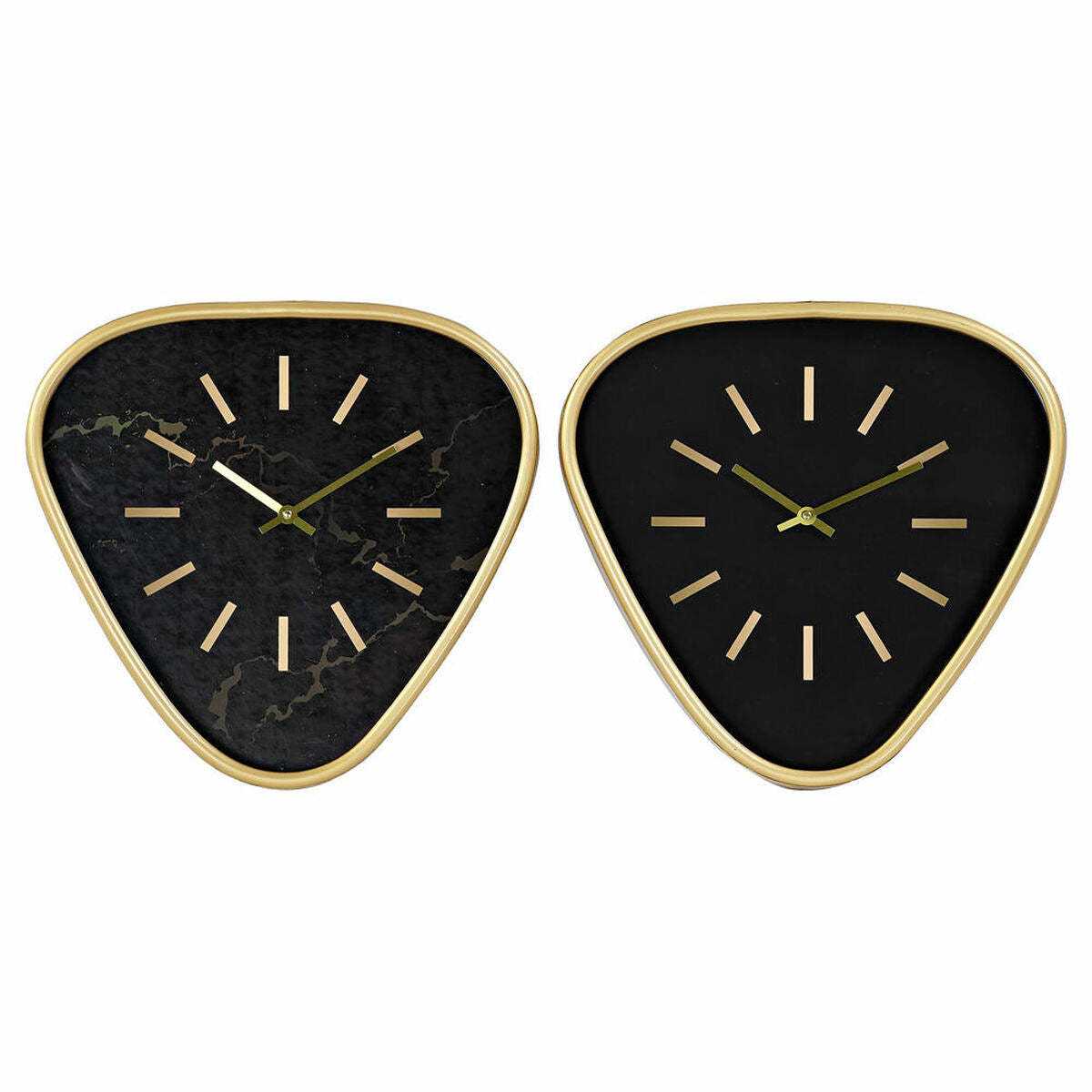 Wall Clock DKD Home Decor Black Metal Golden (2 pcs) (40 x 6 x 38 cm)