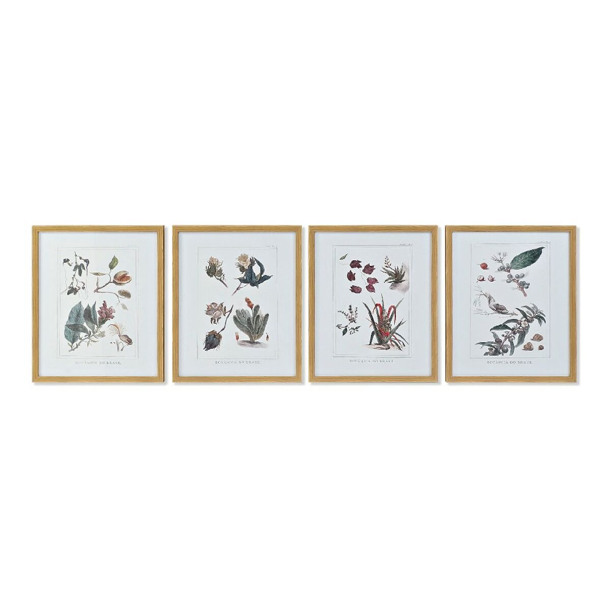 Painting DKD Home Decor S3013715 Canvas Flowers (43 x 3 x 53 cm) (4 Units)