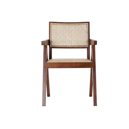 Chair with Armrests DKD Home Decor Rattan Elm wood (56.5 x 60 x 86 cm)