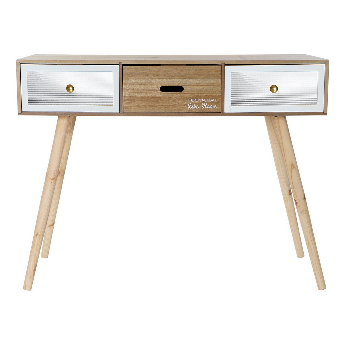 Desk DKD Home Decor White Brown Wood (100 x 50 x 76 cm)