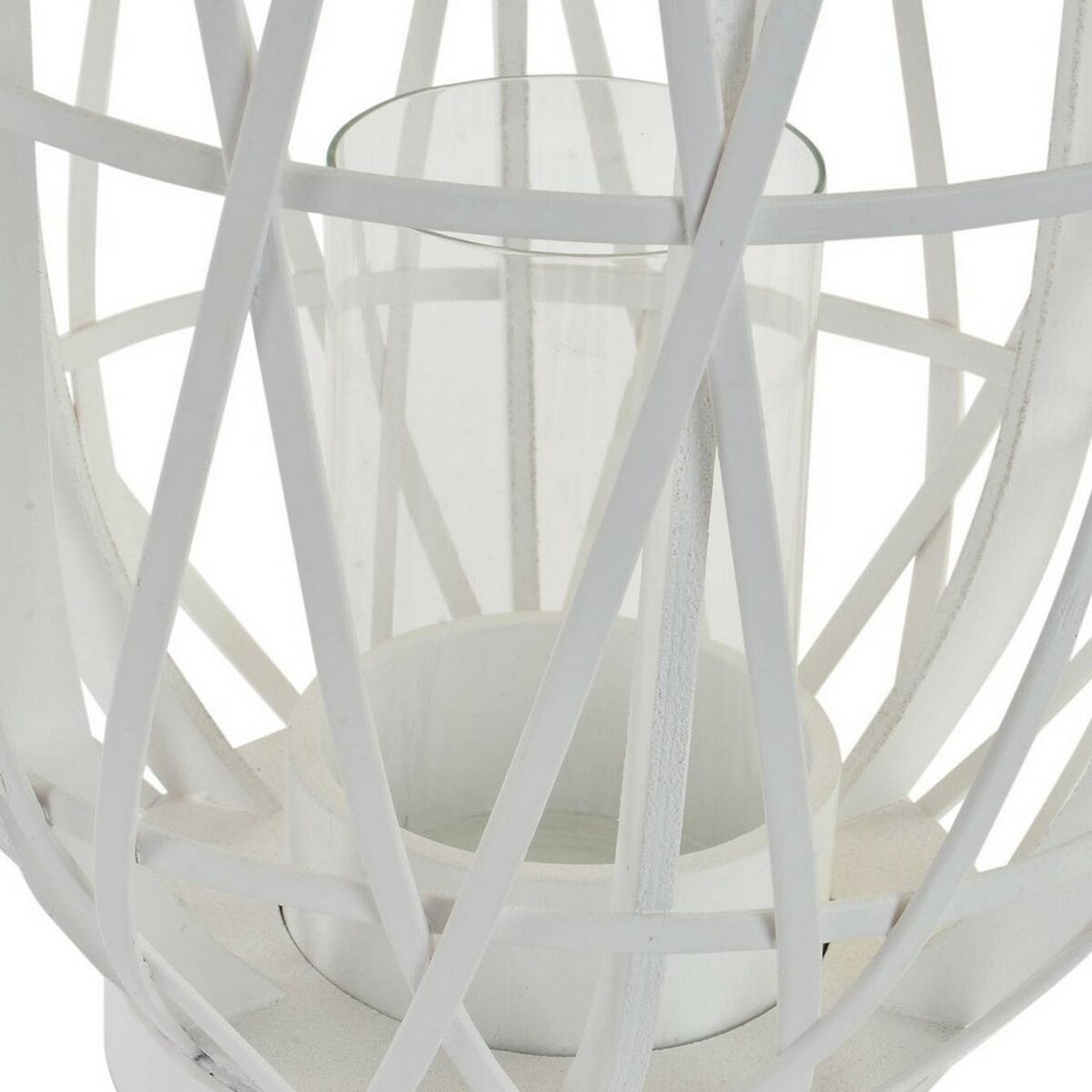 Candleholder DKD Home Decor White Wood Bamboo (30 x 30 x 58 cm)