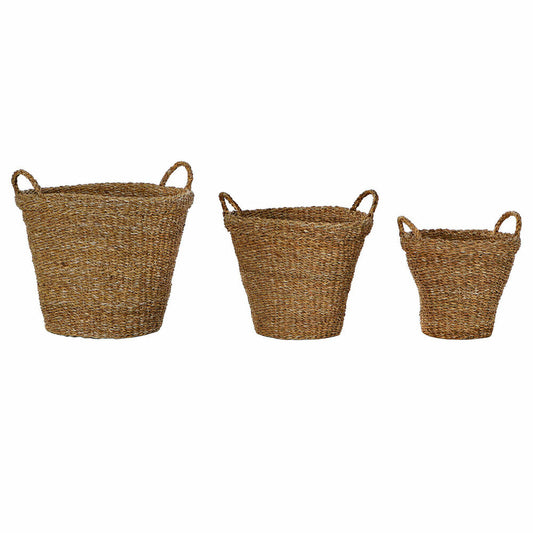 Basket set DKD Home Decor Fibre Bali (3 pcs) (50 x 50 x 40 cm)