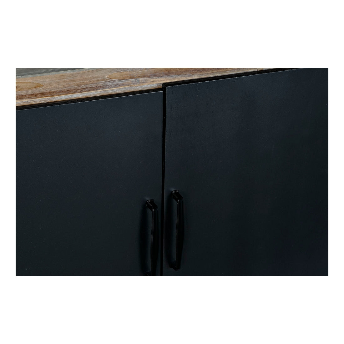 TV furniture DKD Home Decor Black Metal Fir (145 x 40 x 86 cm)