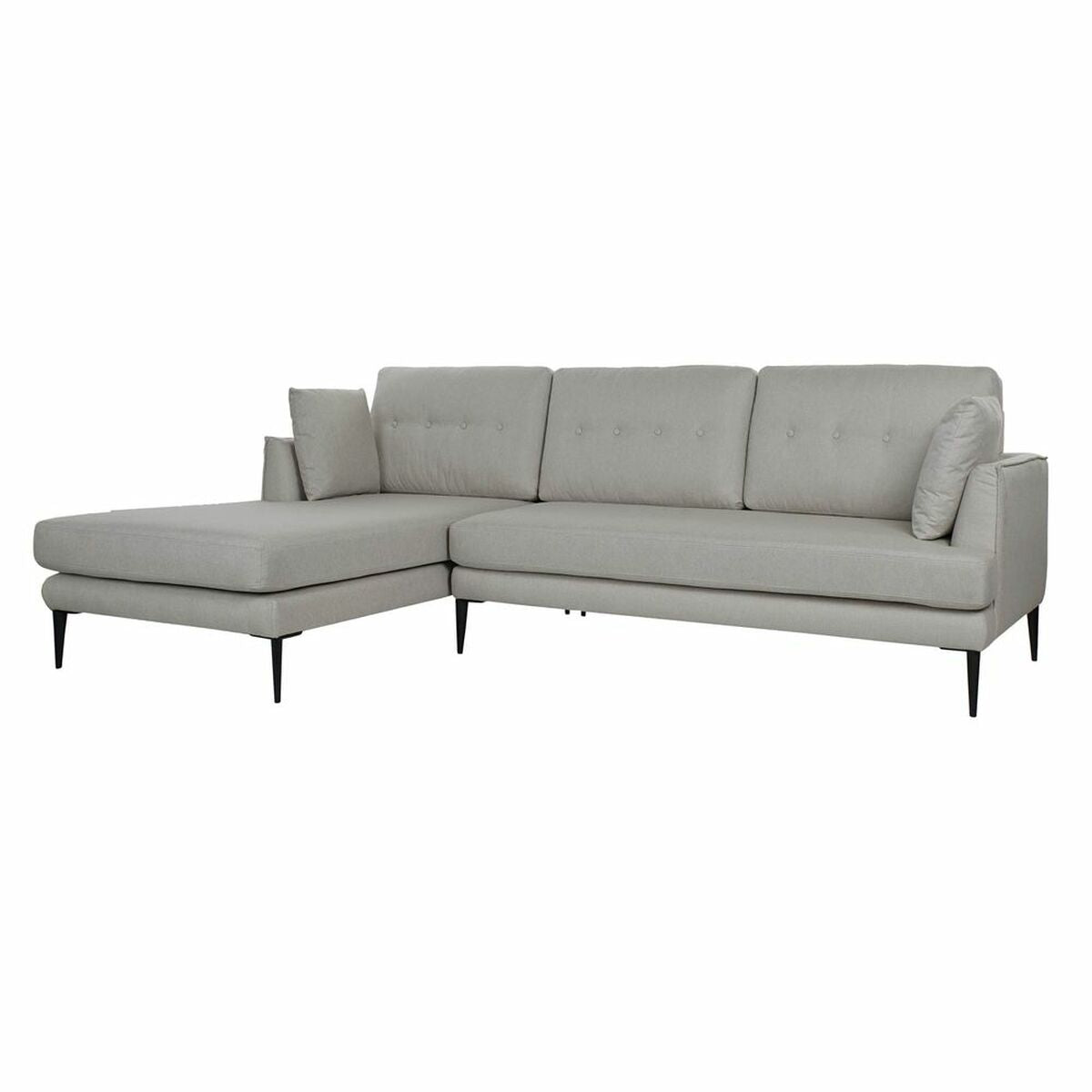 Chaise Longue Sofa DKD Home Decor Grey Polyester Metal (240 x 160 x 85 cm)