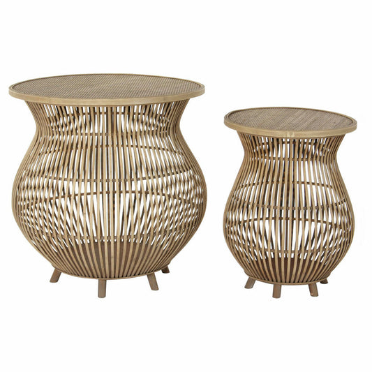 Side table DKD Home Decor Rattan (2 pcs) (61 x 61 x 62 cm) (41 x 41 x 53 cm)