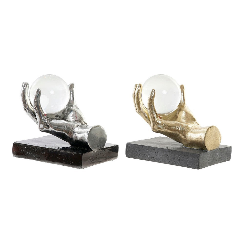 Decorative Figure DKD Home Decor Resin Crystal (2 pcs) (20 x 14 x 18 cm)