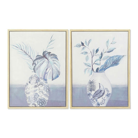 Painting DKD Home Decor S3013725 Canvas Vase Oriental (60 x 4 x 80 cm) (2 Units)