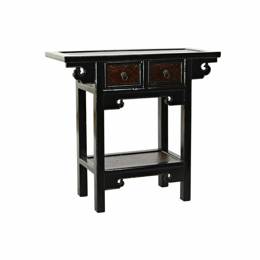 Side table DKD Home Decor Black Elm wood Dark brown (85 x 35 x 80 cm)