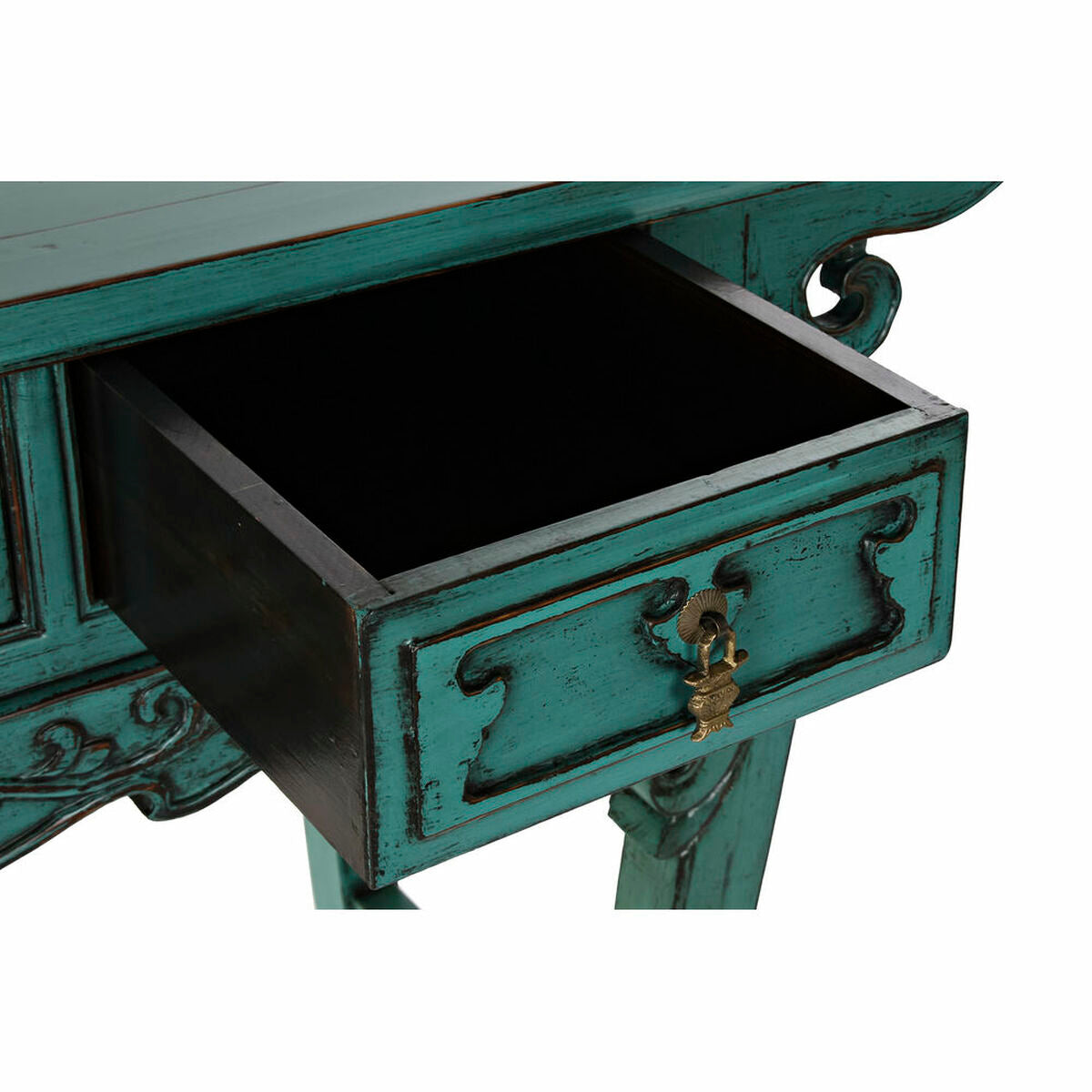 Side table DKD Home Decor Metal Turquoise Oriental Elm (135 x 37 x 89 cm)