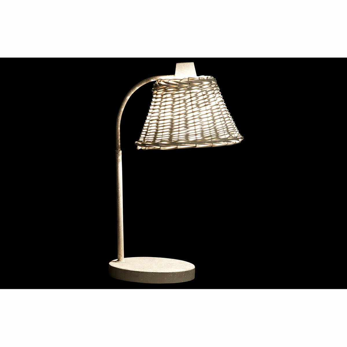 Desk lamp DKD Home Decor Metal White wicker 220 V 50 W (22 x 28 x 48 cm)