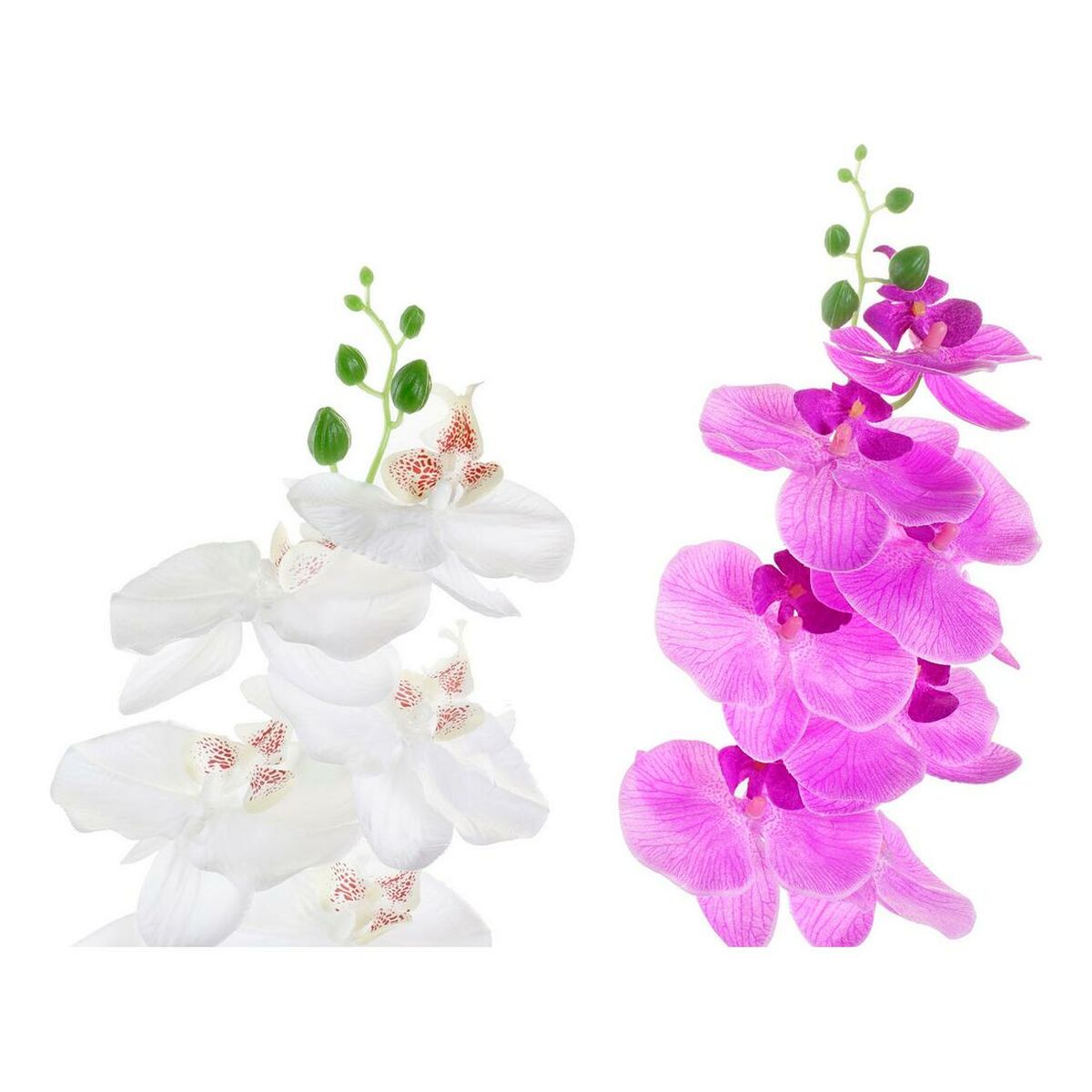 Decorative Plant DKD Home Decor White Cloth Stoneware Lilac (2 pcs) (21 x 21 x 82 cm)