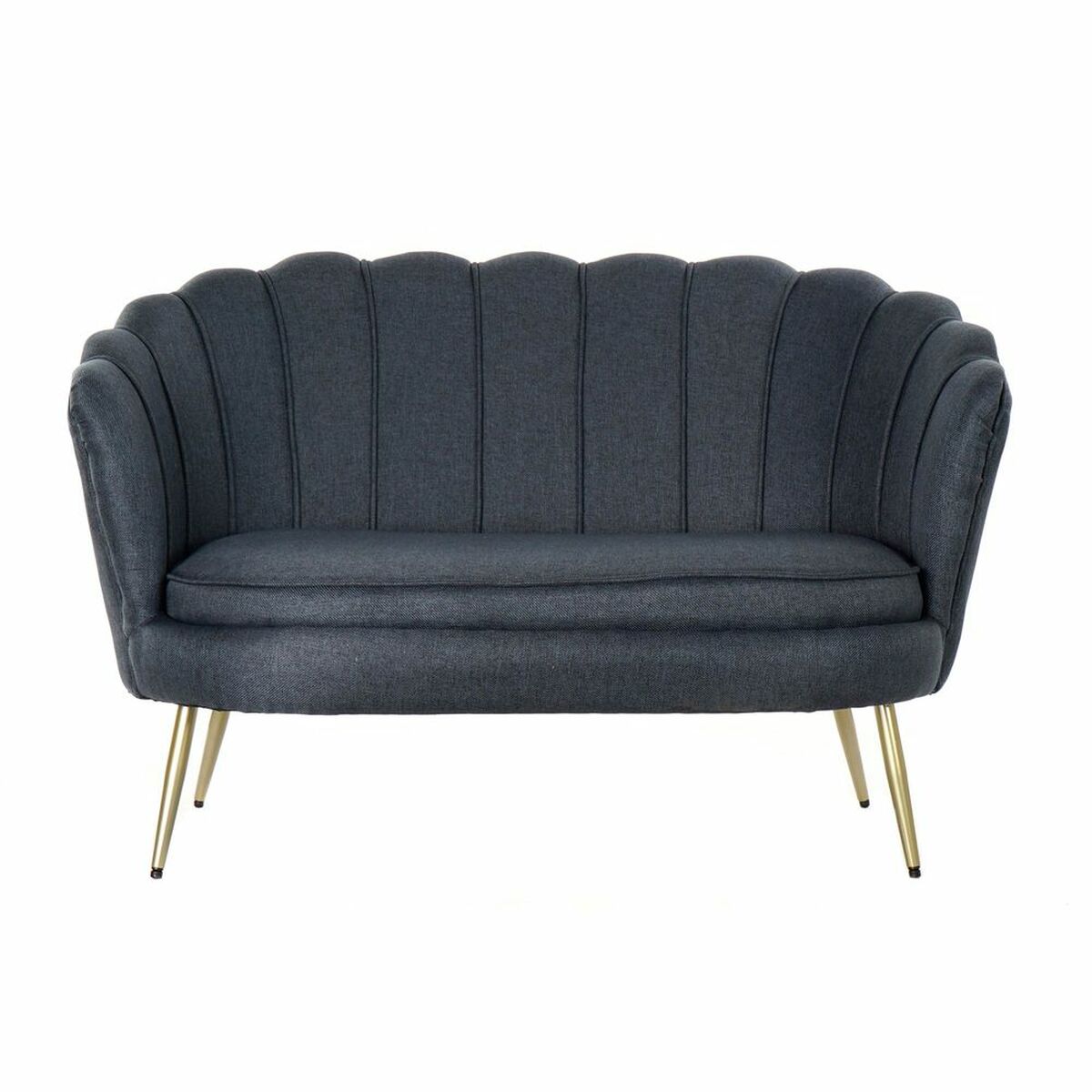 Sofa DKD Home Decor Blue Polyester Metal Glam (130 x 77 x 83 cm)