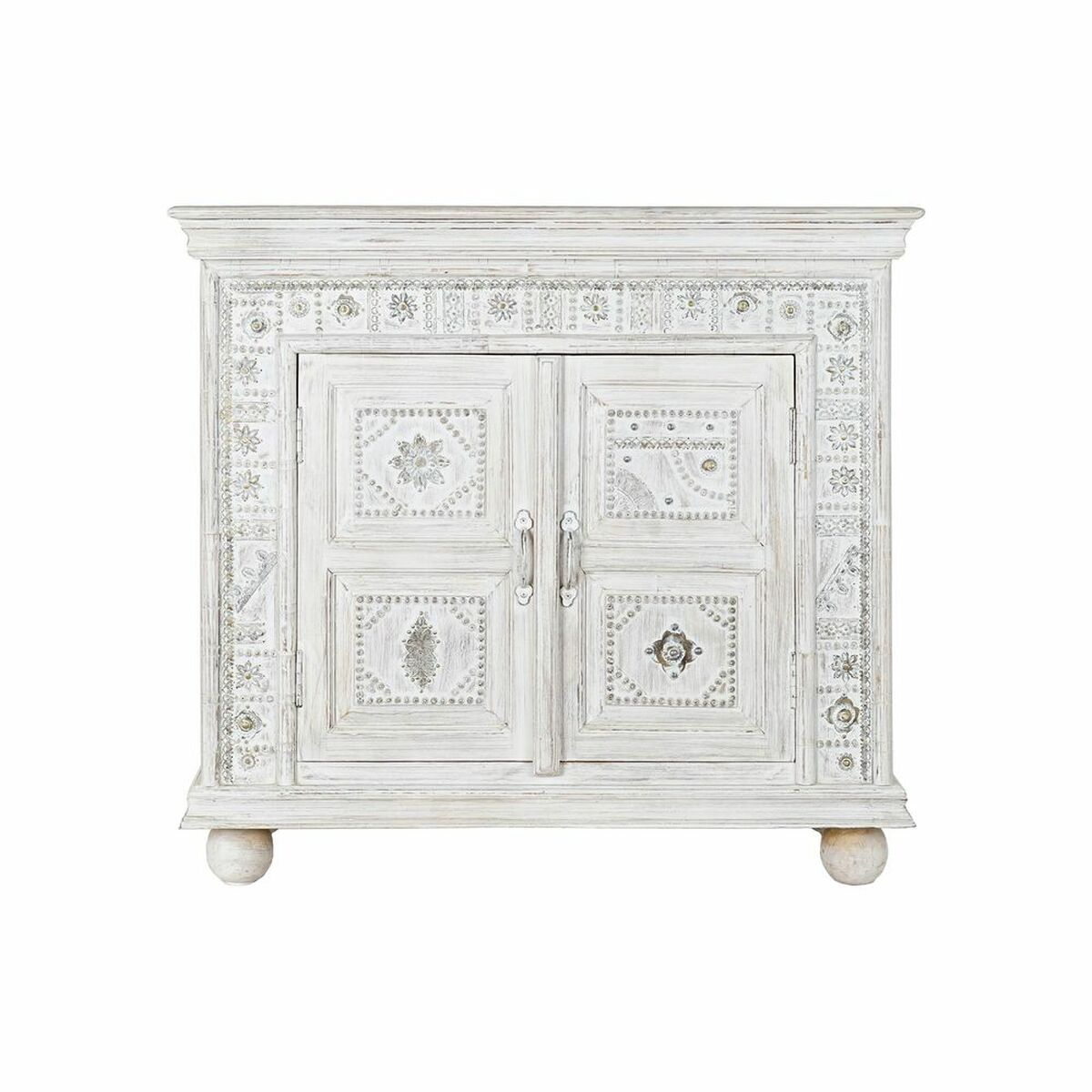 Chest of drawers DKD Home Decor Aluminium White Mango wood (101 x 40 x 95 cm)