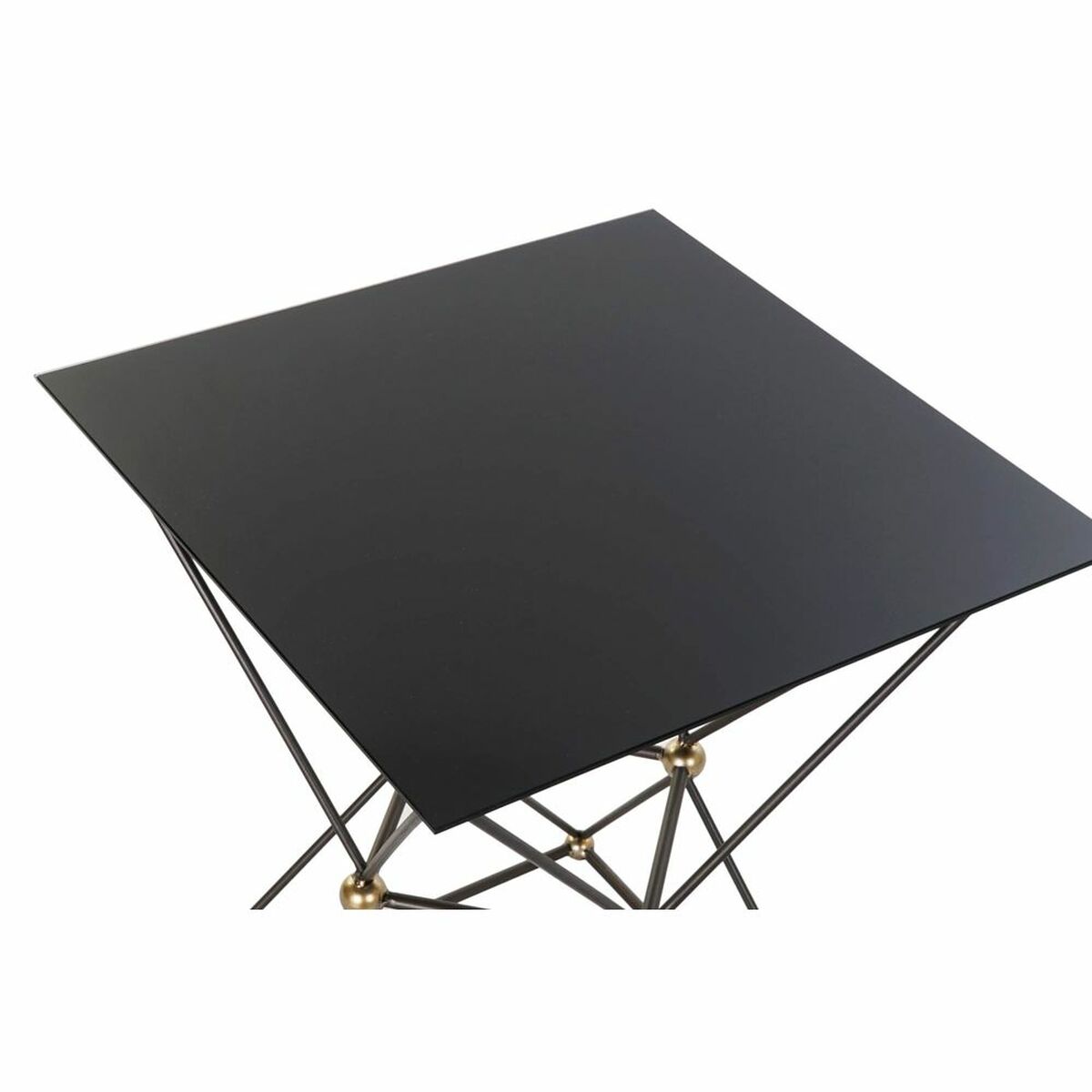 Side table DKD Home Decor Black Metal Crystal Golden (45 x 45 x 55.5 cm)