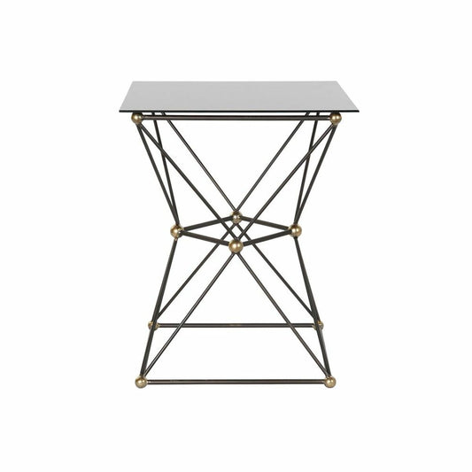 Side table DKD Home Decor Black Metal Crystal Golden (45 x 45 x 55.5 cm)