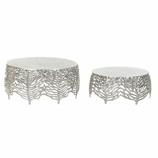 Side table DKD Home Decor Aluminium (2 pcs) (52 x 52 x 25 cm) (63.5 x 63.5 x 30.5 cm)