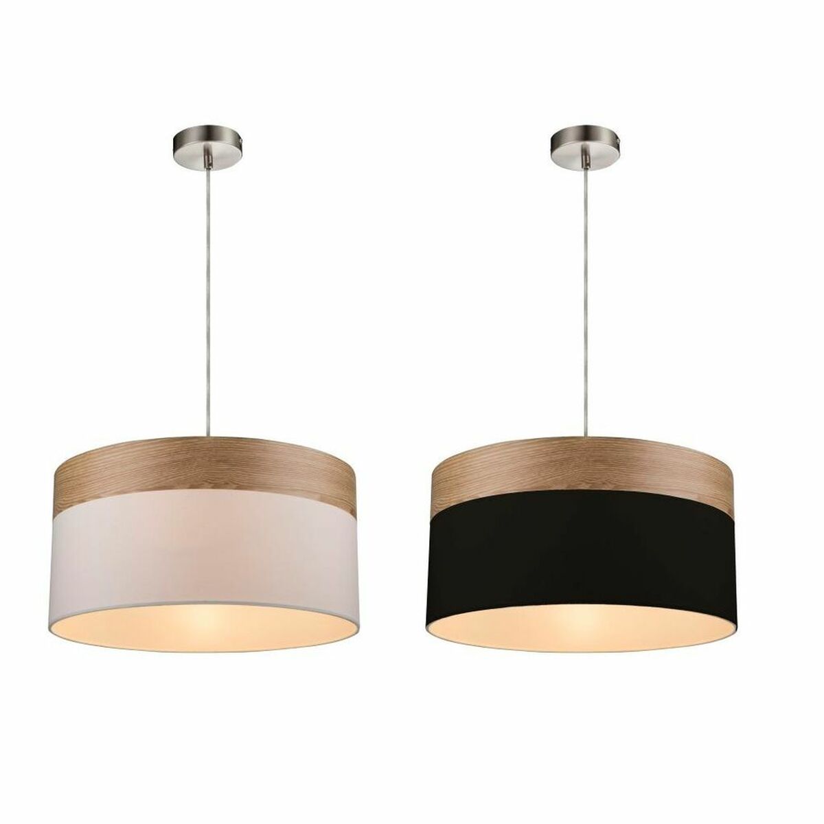 Ceiling Light DKD Home Decor White Black Polyester (2 pcs) (38 x 38 x 25 cm)