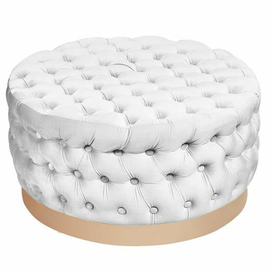 Footrest DKD Home Decor White Polyester MDF Wood (78 x 78 x 40 cm)