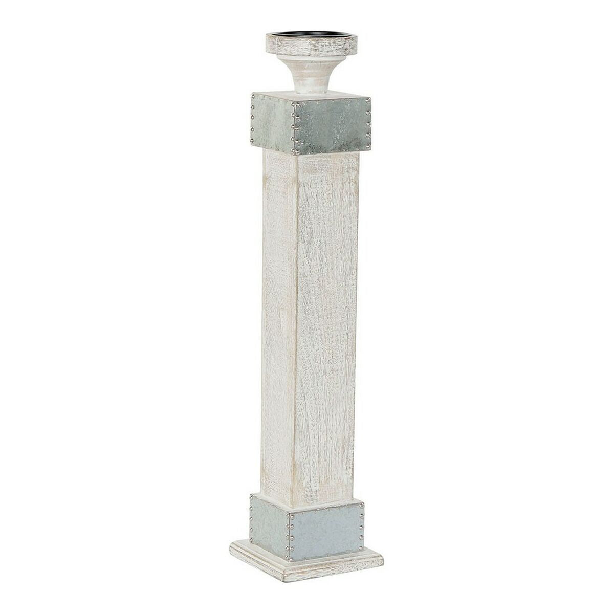 Candleholder DKD Home Decor White Mango wood (16.5 x 16.5 x 76 cm)