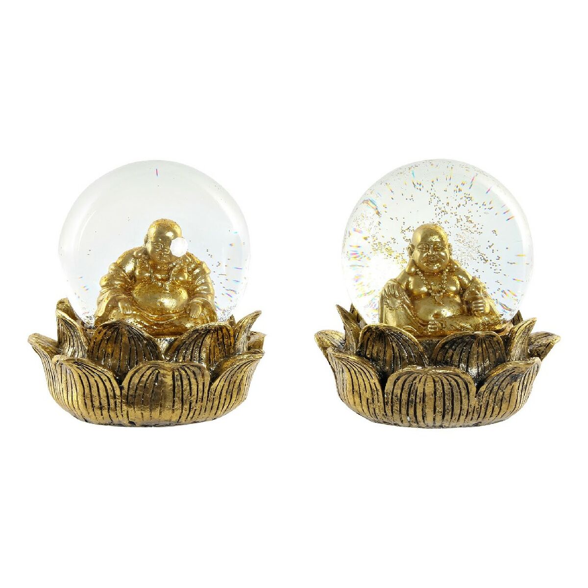 Decorative Figure DKD Home Decor Resin Crystal Buddha (2 pcs) (15 x 15 x 16 cm)