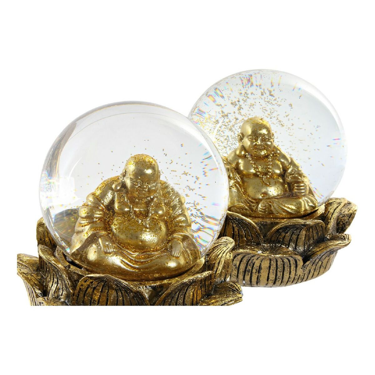 Decorative Figure DKD Home Decor Resin Crystal Buddha (2 pcs) (15 x 15 x 16 cm)