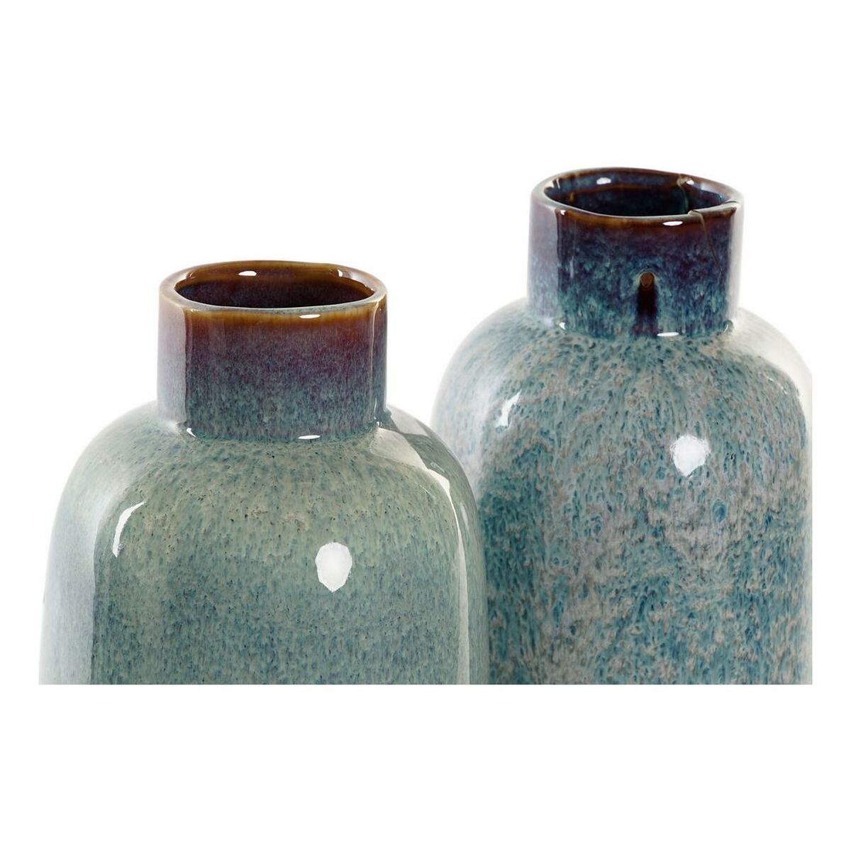 Vase DKD Home Decor Blue Green Porcelain Boho (2 pcs) (12 x 12 x 35 cm)