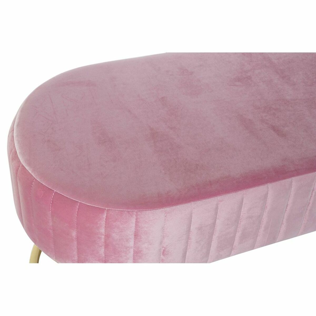 Bench DKD Home Decor GTY-IG Pink Golden Metal Velvet (90 x 50 x 45 cm)