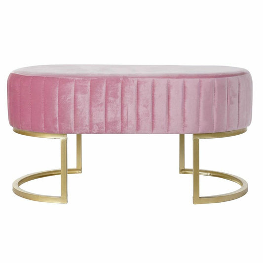 Bench DKD Home Decor GTY-IG Pink Golden Metal Velvet (90 x 50 x 45 cm)