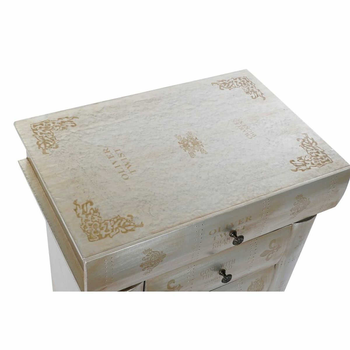 Chest of drawers DKD Home Decor Wood Aluminium (50 x 35 x 76 cm)