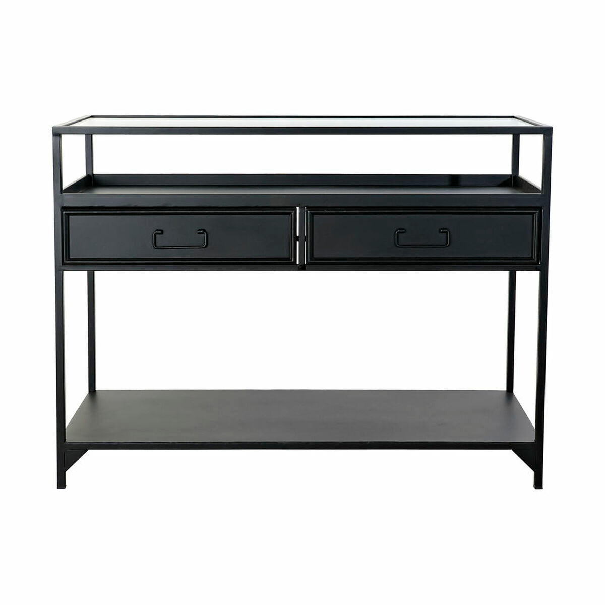 Console DKD Home Decor Black Metal Crystal (100 x 40 x 76 cm)