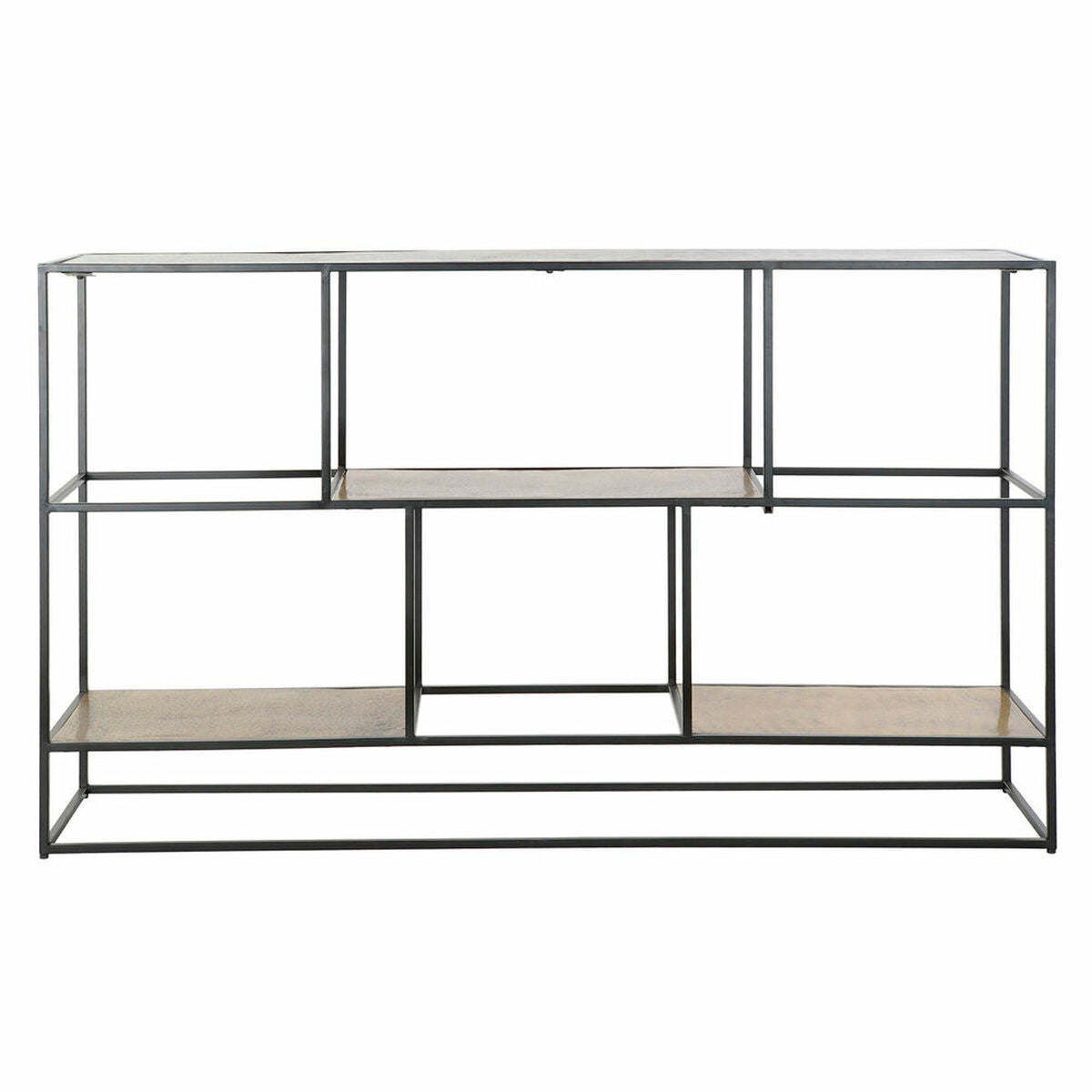 Shelves DKD Home Decor Black Golden Aluminium 3 Shelves (140 x 30 x 85 cm)