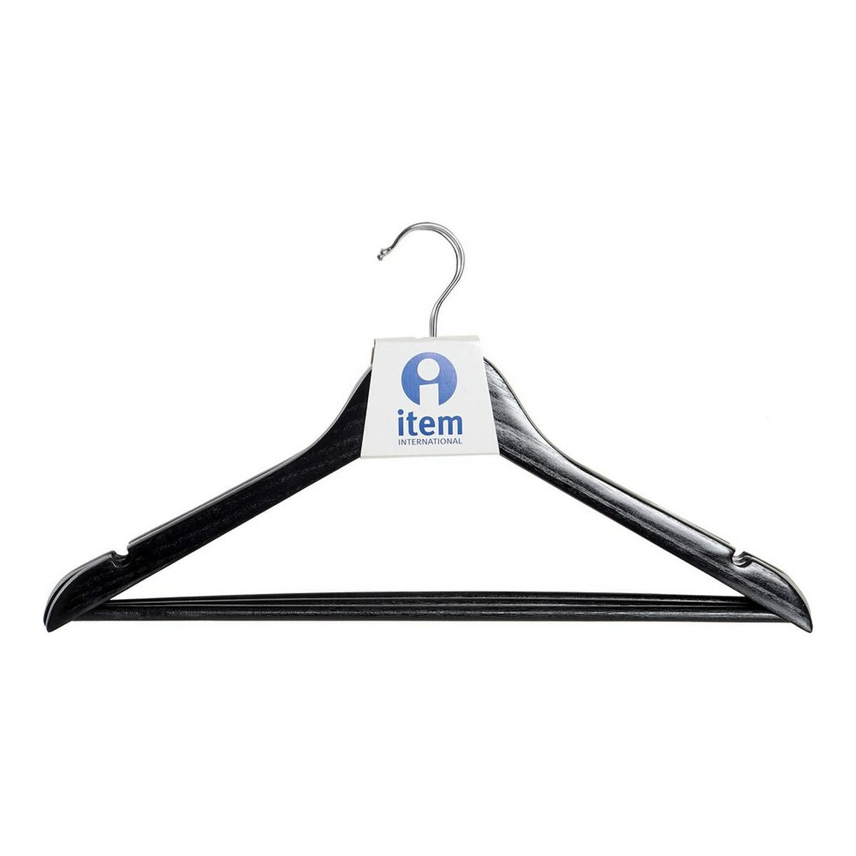 Set of Clothes Hangers DKD Home Decor Black Wood Metal (3 pcs) (45 x 1.3 x 22 cm) (3 pcs)