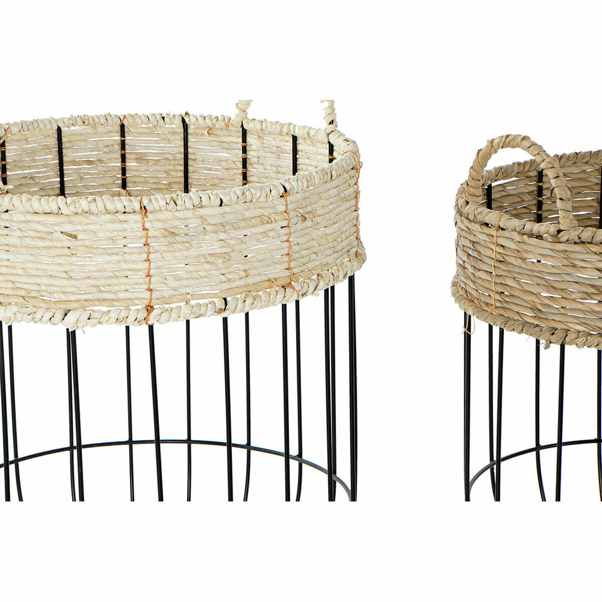 Basket set DKD Home Decor Metal Fibre Loft (2 pcs)