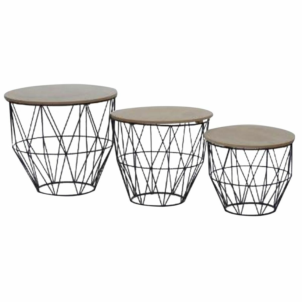 Side table DKD Home Decor Metal MDF Wood (3 pcs) (40 x 40 x 36 cm)