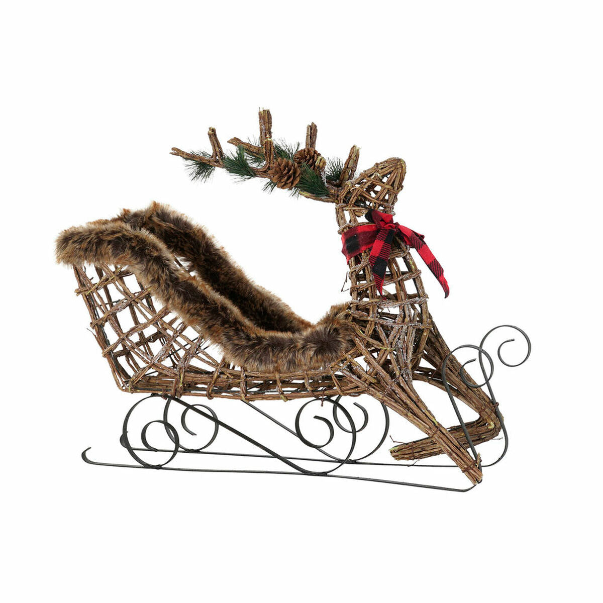 Sledge DKD Home Decor Metal wicker Reindeer (68 x 20 x 47 cm)