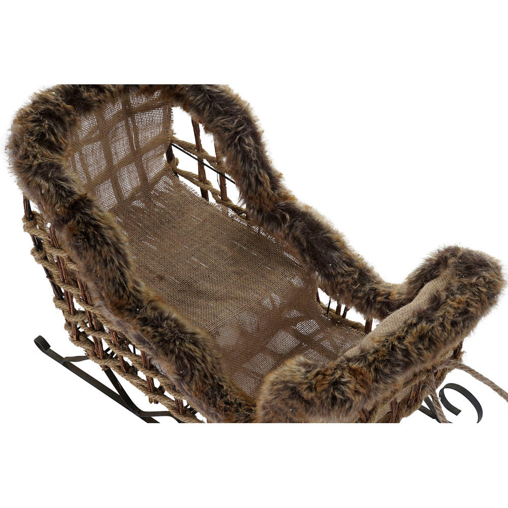 Sledge DKD Home Decor Jute Metal wicker (3 pcs) (54 x 29 x 33 cm) (40 x 14 x 65 cm)