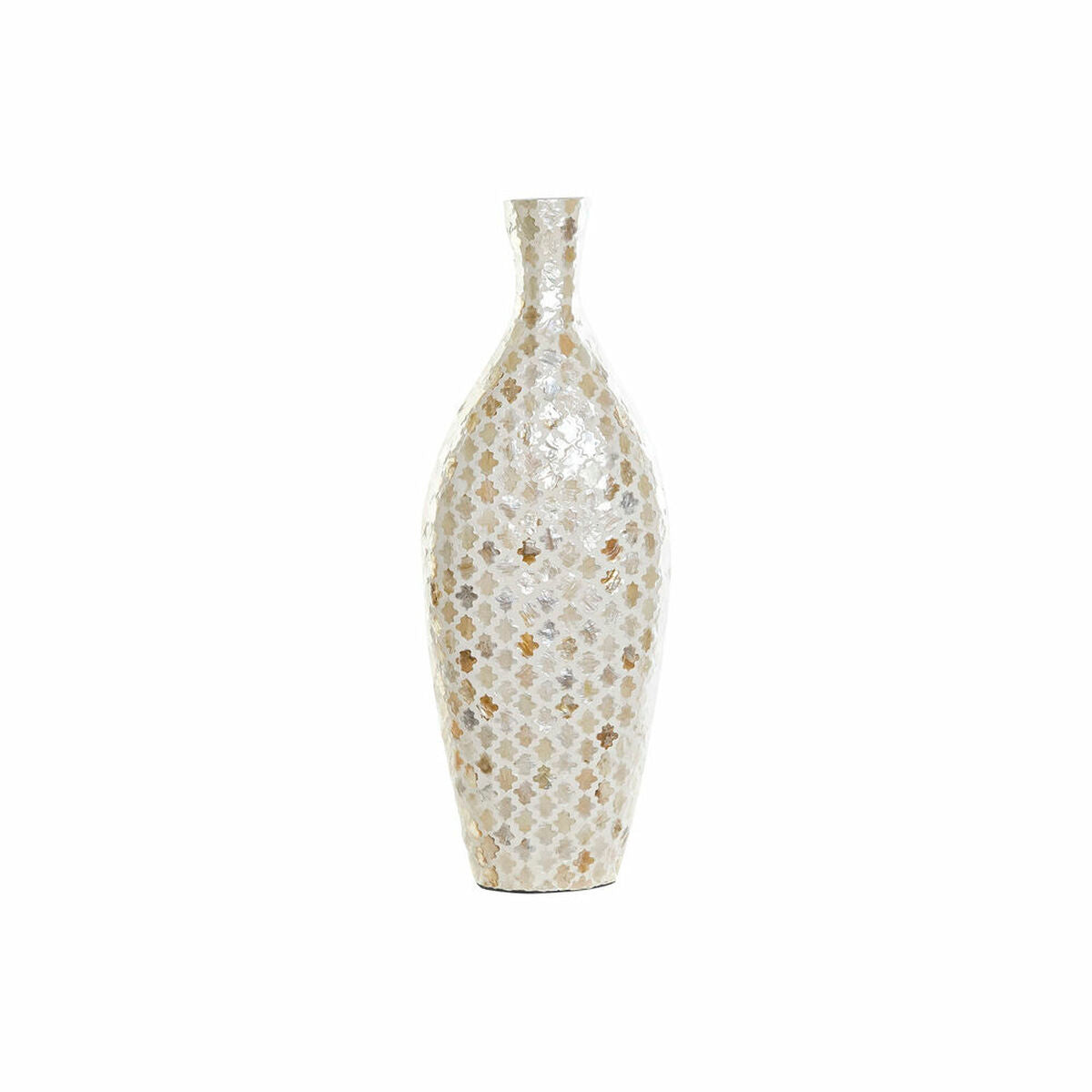 Vase DKD Home Decor Brown Cream Bamboo Mother of pearl Arab (24 x 16 x 59 cm)