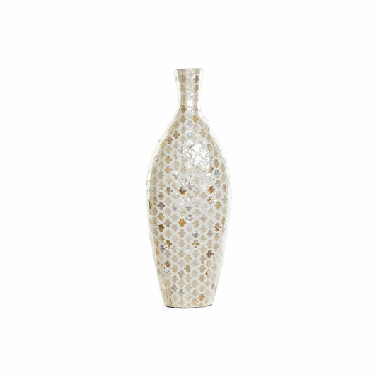 Vase DKD Home Decor Brown Cream Bamboo Mother of pearl Arab (24 x 16 x 59 cm)