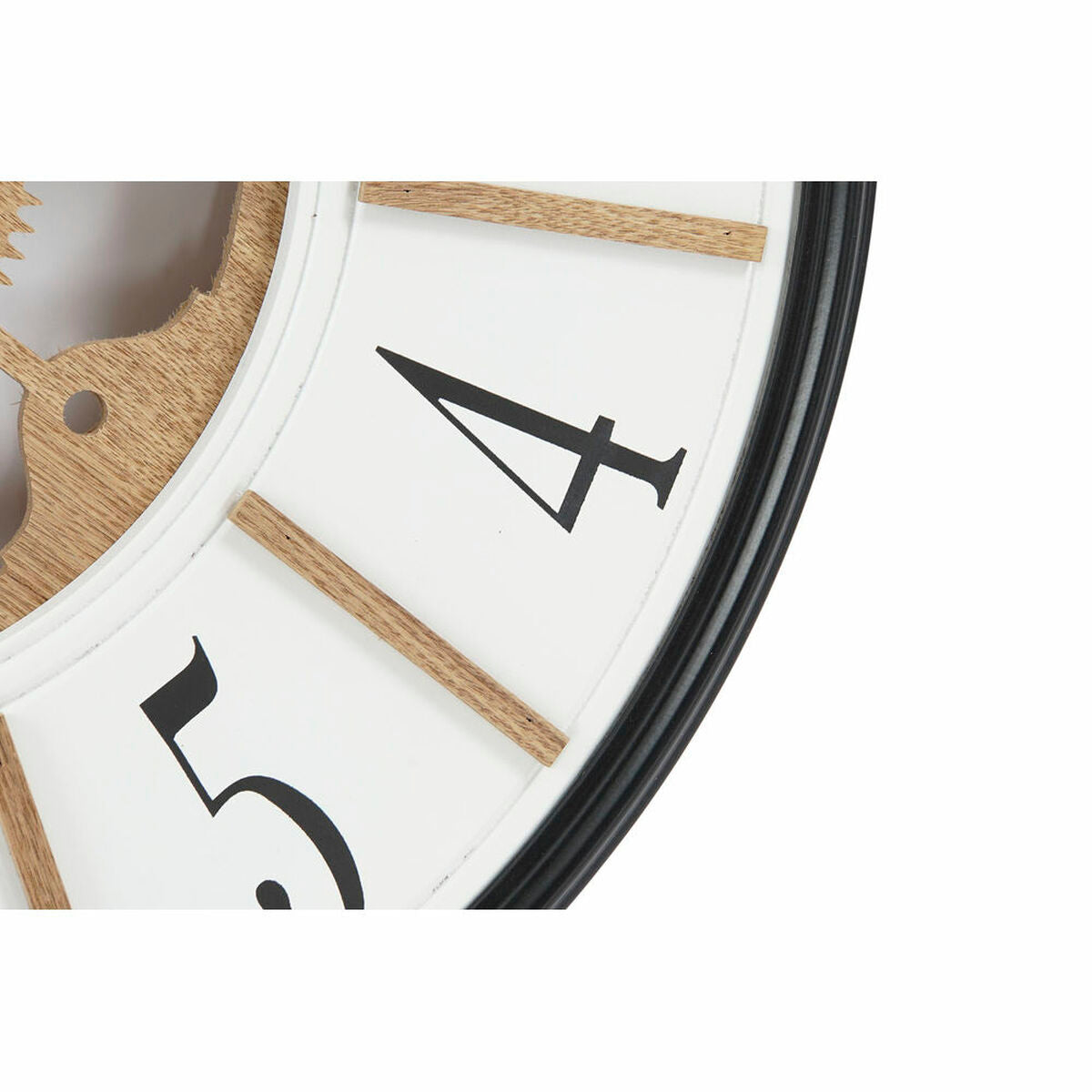 Wall Clock DKD Home Decor White Brown Black Iron MDF Wood (2 pcs) (60 x 5 x 60 cm)