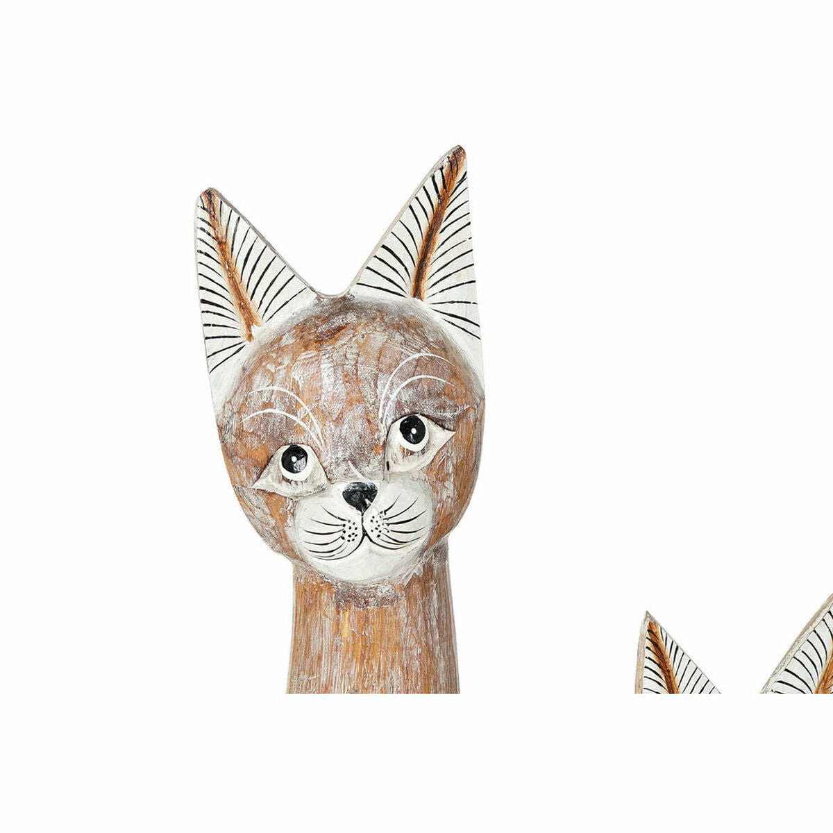 Decorative Figure DKD Home Decor 8424001848195 Natural Cats Albasia wood (17 x 7,5 x 100 cm) (17 x 7,5 x 99 cm) (78 cm)