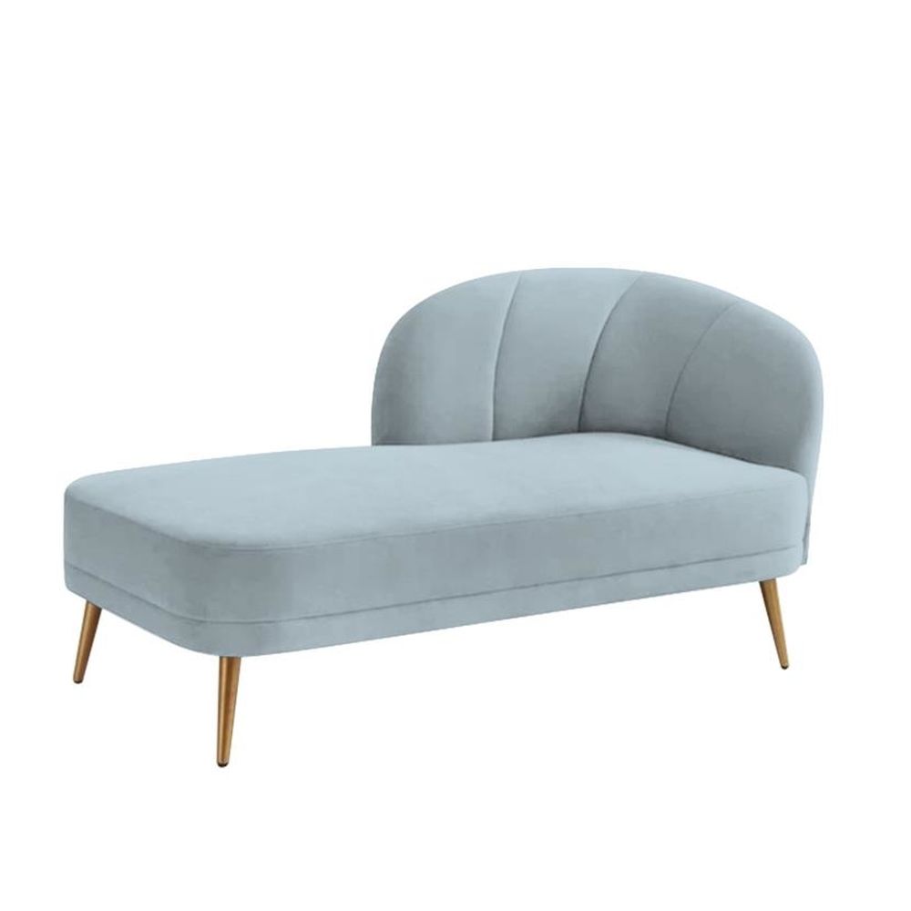 Chaise Longue Sofa DKD Home Decor Sky blue Polyester Pinewood (160 x 80 x 90 cm)