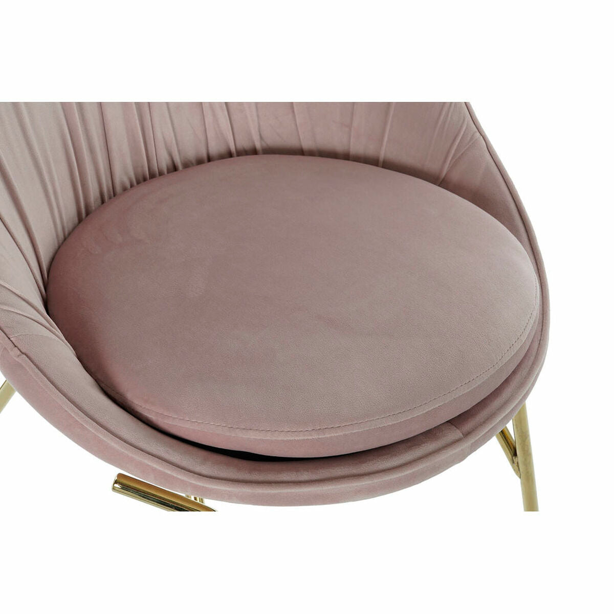 Dining Chair DKD Home Decor Pink Golden Metal Polyester (60 x 60 x 85 cm)