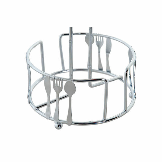 Kitchen Paper Holder DKD Home Decor Silver Metal (14 x 14 x 29 cm)