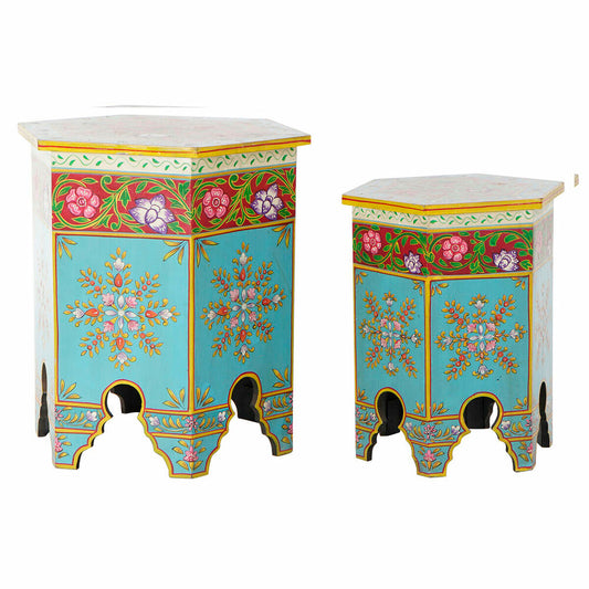 Side table DKD Home Decor Acrylic Mango wood (2 pcs) (49 x 42 x 50 cm) (37.5 x 33 x 43 cm)