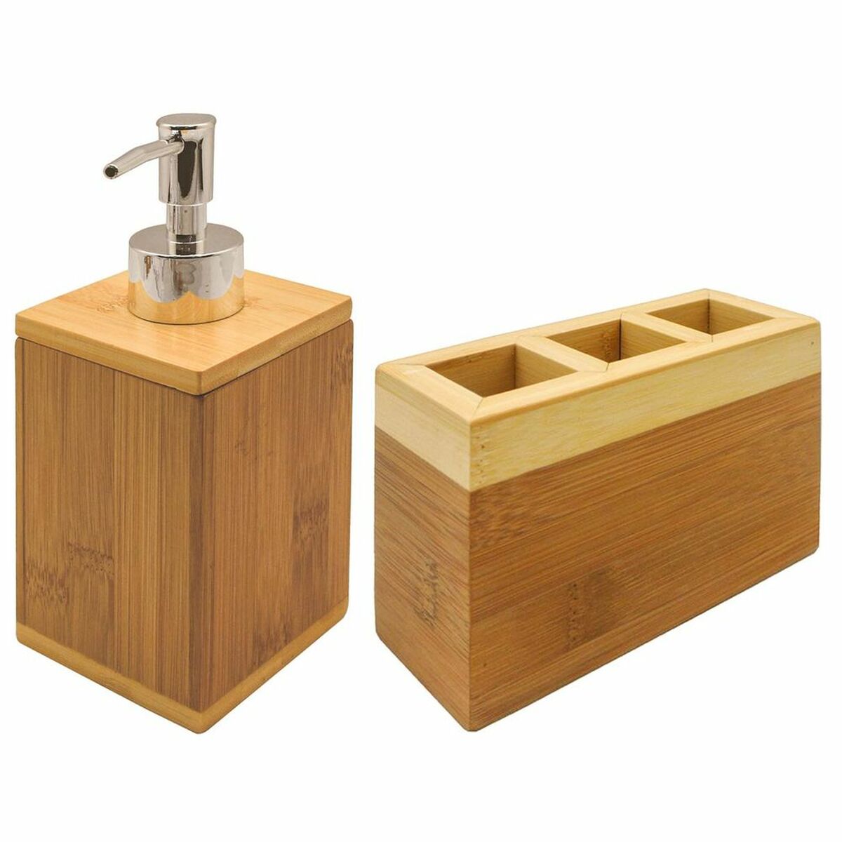 Bath Set DKD Home Decor Bamboo (13 x 5 x 9 cm) (2 pcs)