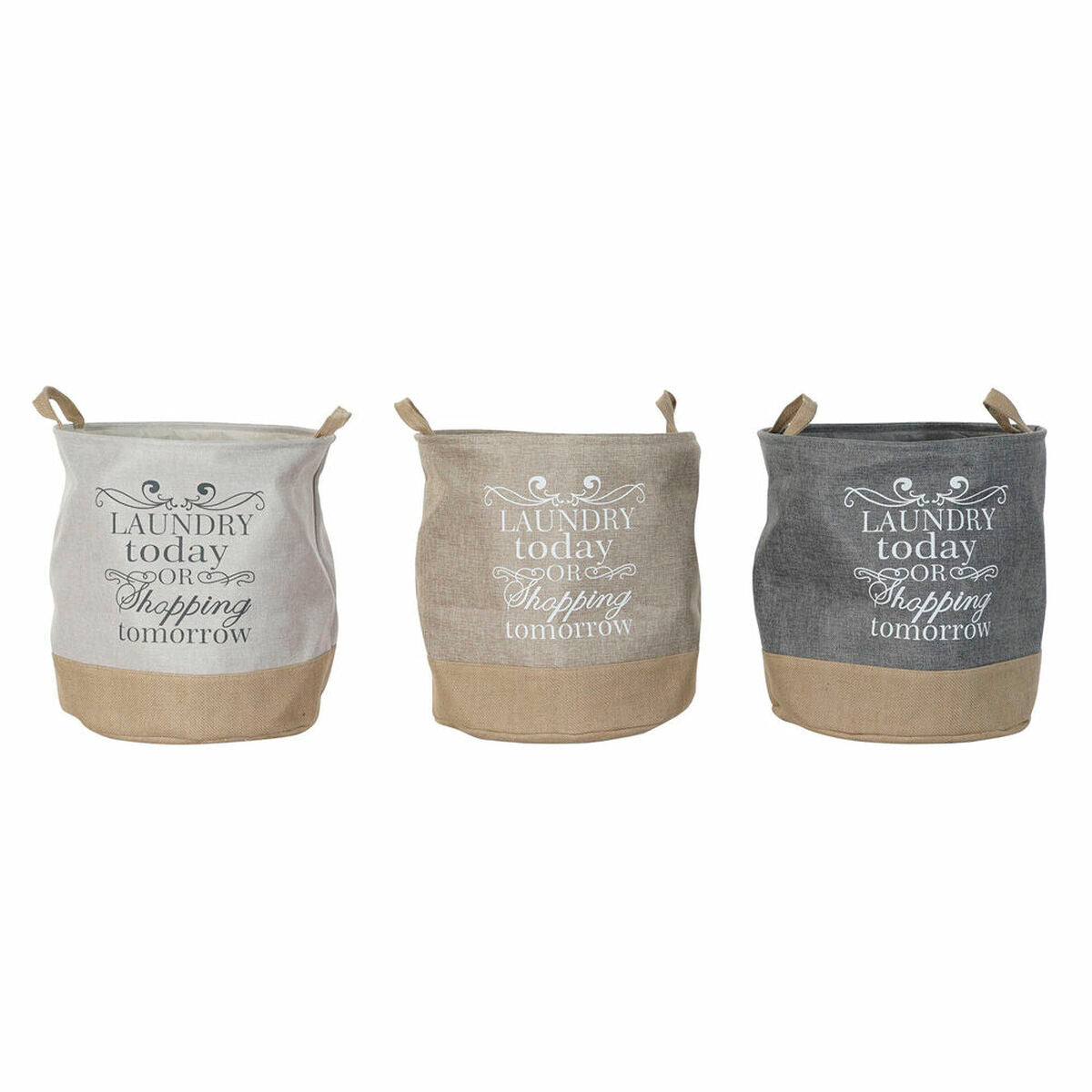 Basket DKD Home Decor Polyester (3 pcs) (39 x 39 x 41 cm)