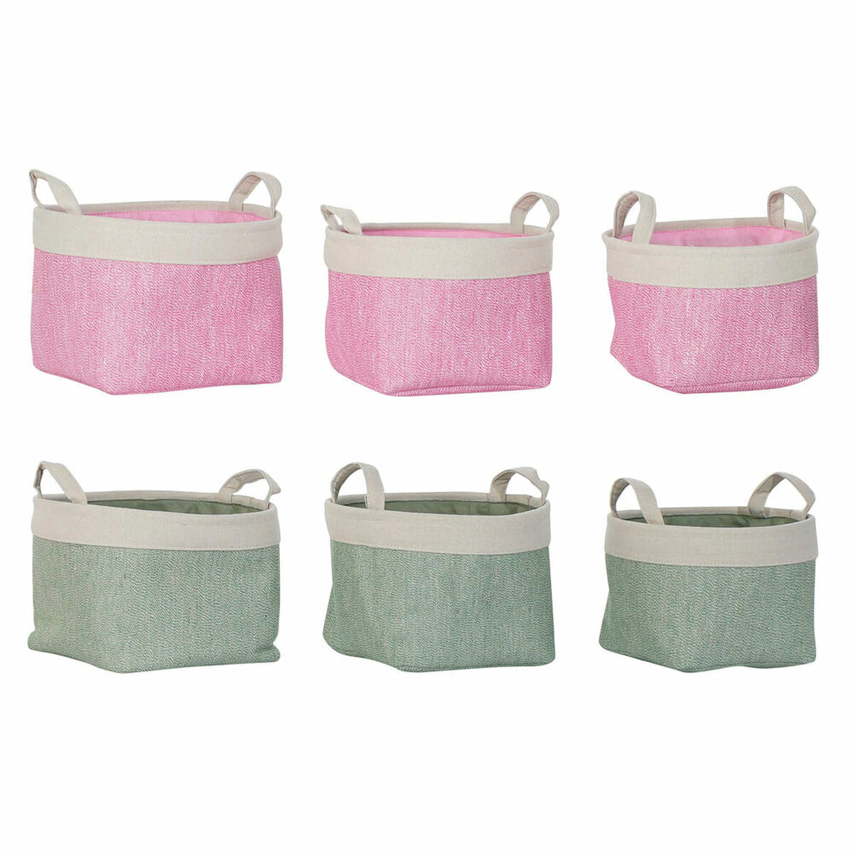 Basket set DKD Home Decor Polyester (3 pcs) (2 pcs)