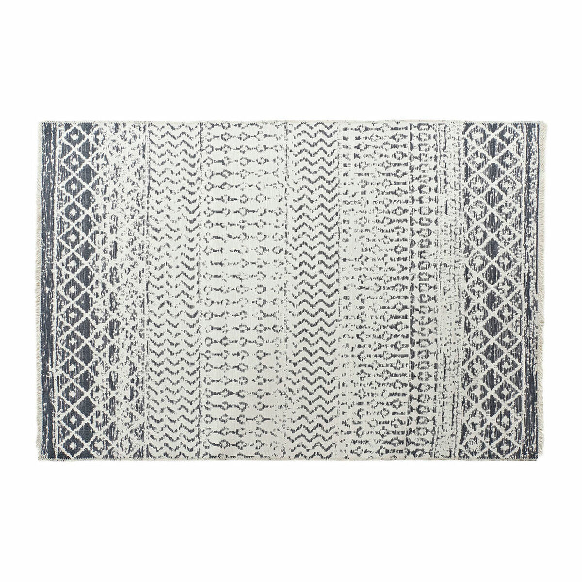 Carpet DKD Home Decor White Grey Polyester Cotton (160 x 230 x 1 cm)