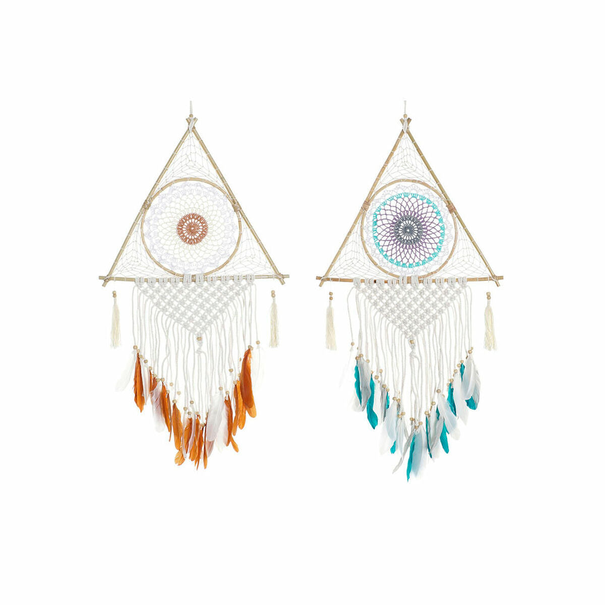 Dream Catcher DKD Home Decor Cotton Rattan (2 pcs) (42 x 2 x 97 cm)